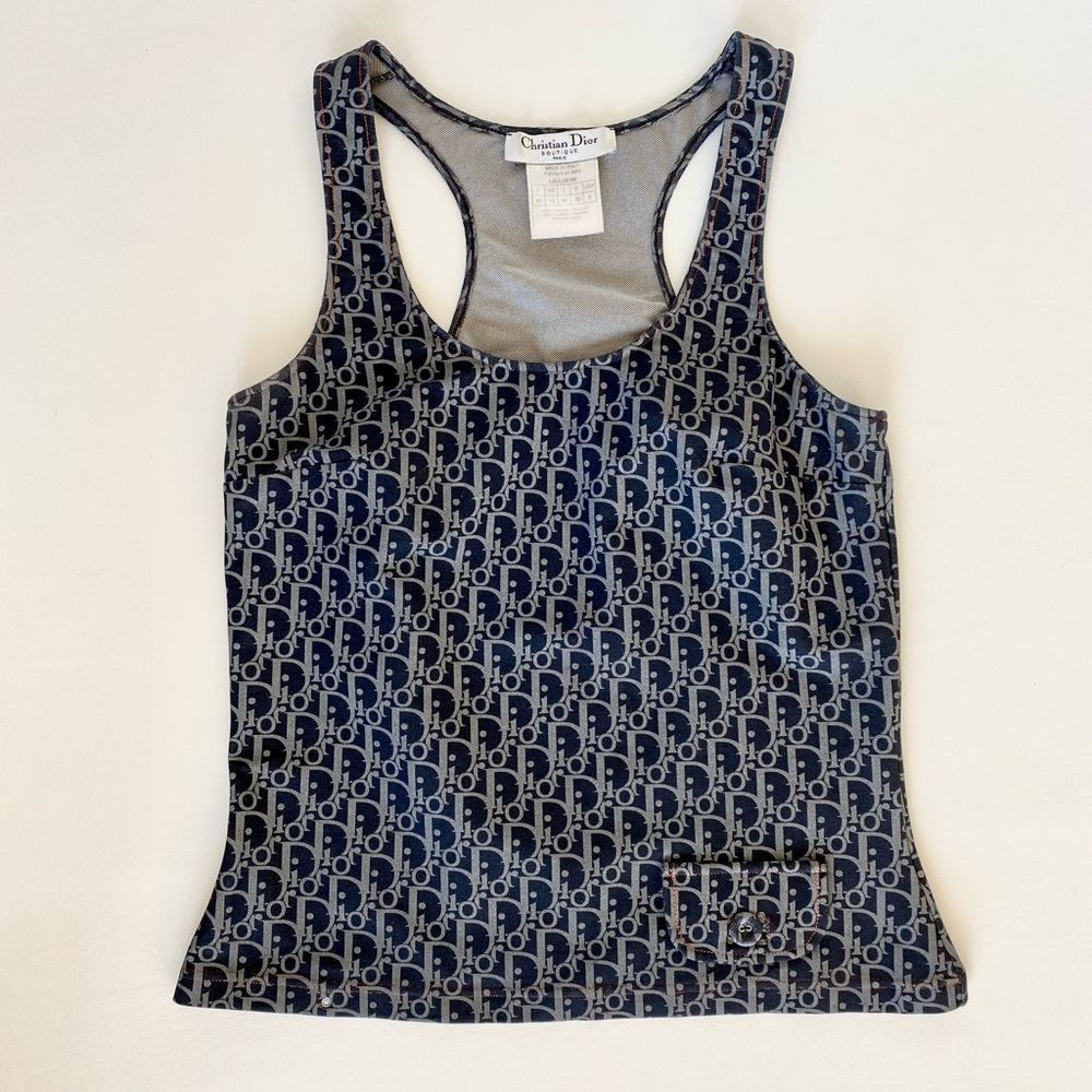 CHRISTIAN DIOR DENIM STRETCH TOP